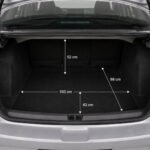 Open trunk of 2023 Renault Taliant showing measurements inside