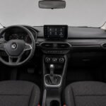 Steering wheel, screen and console details of Renault Taliant 2023 model car