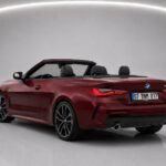 Red 2023 BMW 4.30i Cabrio rear and side view